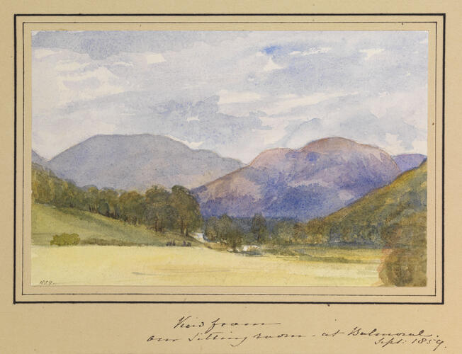 Master: Queen Victoria's Sketchbook 1855-1860
Item: View from our Sitting Room - at Balmoral