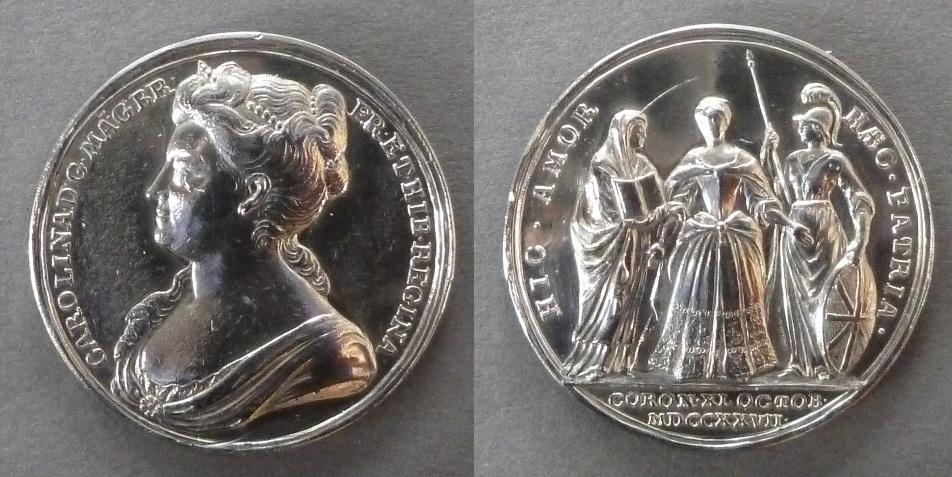 Medal commemorating the Coronation of Queen Caroline