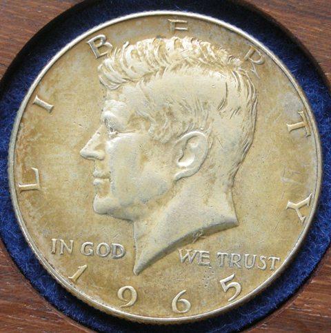 U. S. A. Half dollar, 1965 U. S. A. Half dollar, 1965