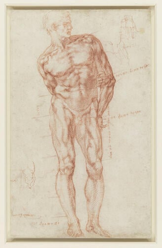 A male nude with proportions indicated A male nude with proportions indicated