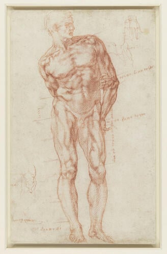 A male nude with proportions indicated