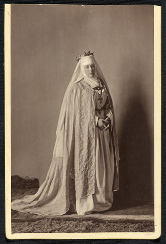 Balmoral, Tableaux-Vivants 5-6 Oct 1888. 'Princess Beatrice as St Elizabeth' Balmoral, Tableaux-Vivants 5-6 Oct 1888. 'Princess Beatrice as St Elizabeth'