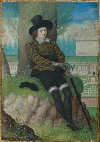 A Young Man Seated Under a Tree A Young Man Seated Under a Tree