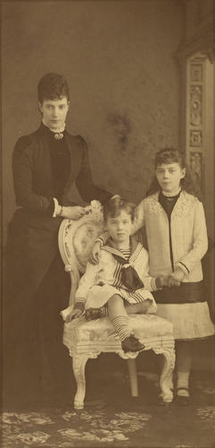 Maria Feodorovna, Empress of Russia with Grand Duchess Xenia Alexandrovna and Grand Duke Michael Alexandrovich