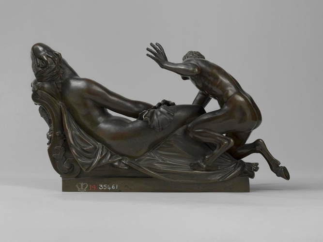Sleeping nymph with satyr