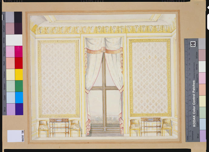 Design for the south elevation of the Boudoir, Room 213, Windsor Castle, c. 1826