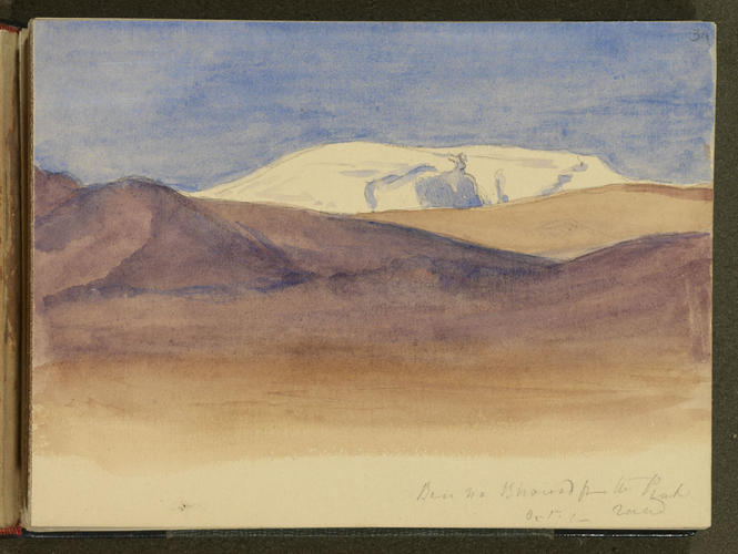 Master: SKETCHES FROM NATURE V. R. 1851 TO 1855
Item: [Beinn a' Bhuird from] the Peat Road