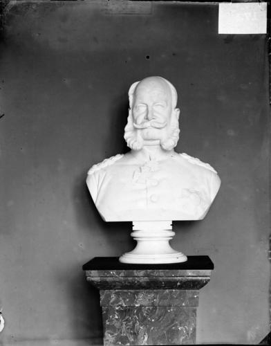 Glass plate negative of a bust of William I, Emperor of Germany