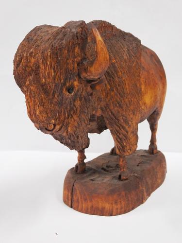 Bison carving