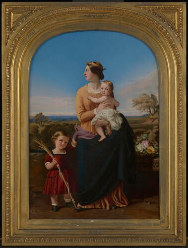 Queen Victoria (1819-1901) with Prince Alfred (1844-1900) and Princess Helena (1846-1923) when children