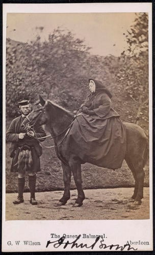 Queen Victoria on 'Fyvie' with John Brown, Balmoral