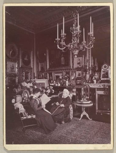 Queen Victoria and Princess Beatrice in the Queen's Sitting Room, Windsor Castle