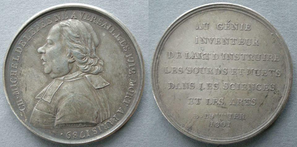 France. Medal commemorating the Abbé de l'Épée, 1801 France. Medal commemorating the Abbé de l'Épée, 1801