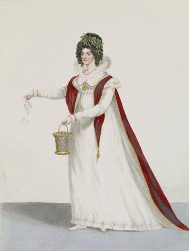 Miss Fellowes, herb-strewer at the coronation of King George IV, July 19th 1821