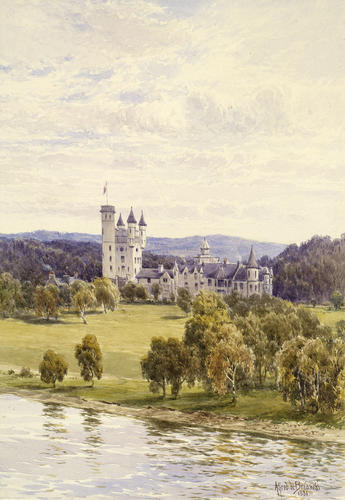 Balmoral Castle seen from the River Dee Balmoral Castle seen from the River Dee