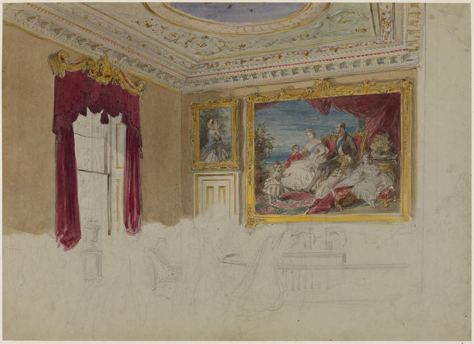 The Marriage of Princess Alice, 1 July 1862: Study of the Dining-Room at Osborne arranged for the marriage