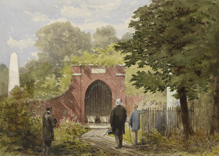 The Prince of Wales visiting the tomb of George Washington at Mount Vernon, 5 October 1860