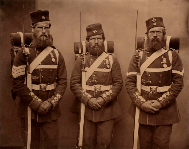 Three Soldiers of the 95th (Derbyshire) Regiment of Foot Three Soldiers of the 95th (Derbyshire) Regiment of Foot