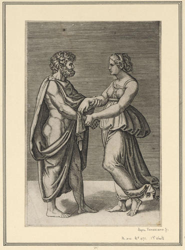 A woman and a man holding hands