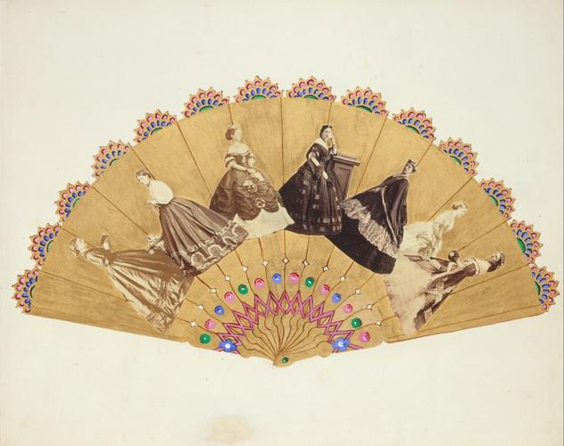 Fan design collage by Alexandra, Princess of Wales, c. 1866-69