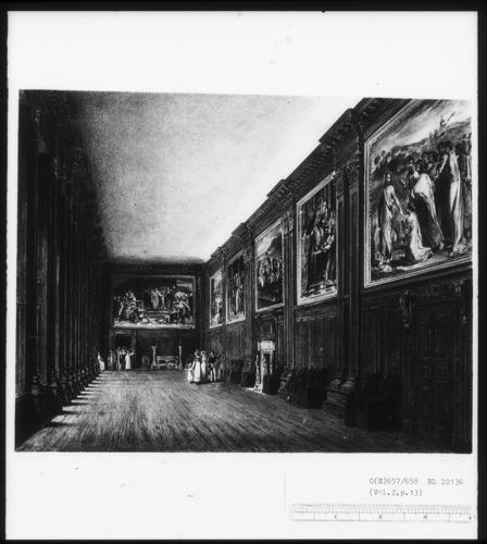 Hampton Court Palace: The Cartoon Gallery, 1818