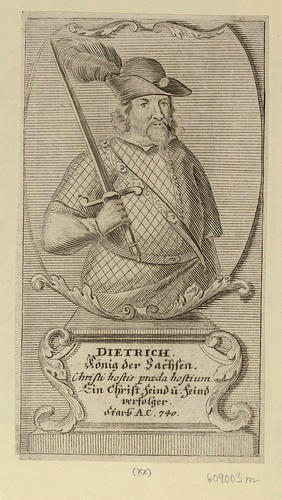 Master: [Engravings of legendary rulers of Saxony]
Item: DIETRICH Konig der Sachsen
