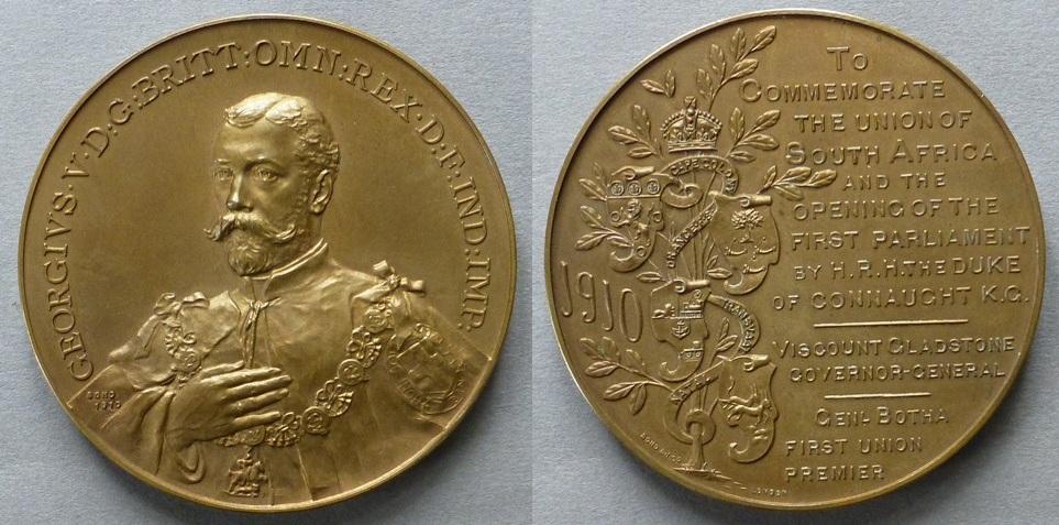 Medal commemorating the opening of the First Parliament of the Union of South Africa Medal commemorating the opening of the First Parliament of the Union of South Africa