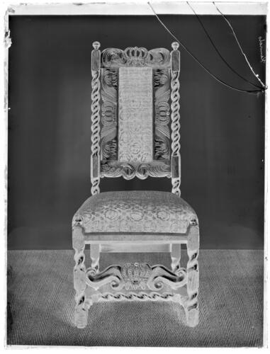 Glass plate negative of a chair Glass plate negative of a chair