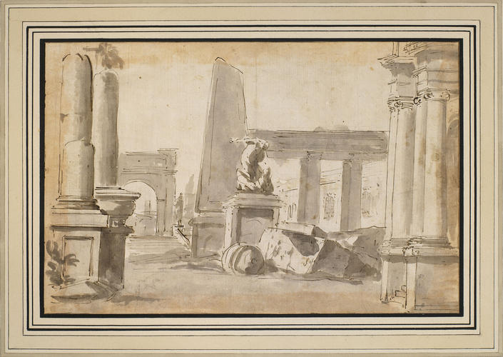 A capriccio with classical ruins A capriccio with classical ruins