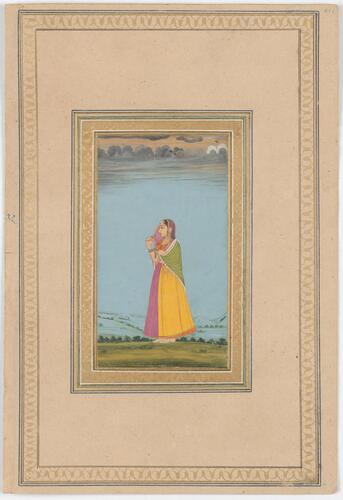Master: Mughal album of portraits, animals and birds.
Item: Paintings of a Billy goat with a chinkara and a Mughal lady Master: Mughal album of portraits, animals and birds.
Item: Paintings of a Billy goat with a chinkara and a Mughal lady