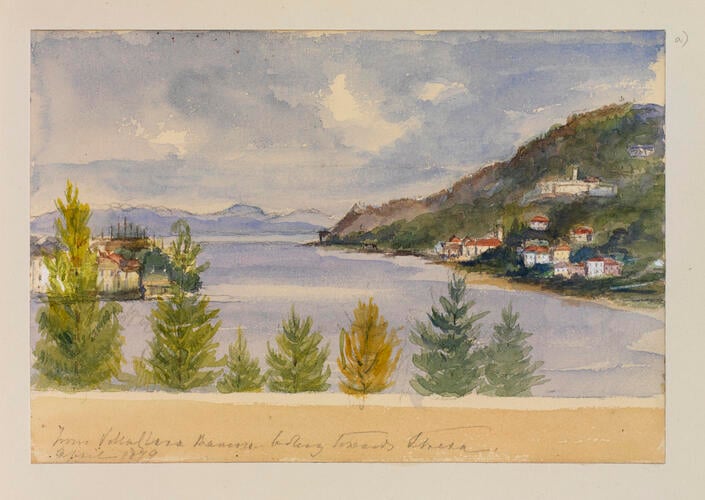 Master: SKETCHES BY QUEEN VICTORIA II
Item: From Villa Clara Baveno looking towards Stresa