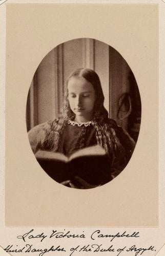 Lady Victoria Campbell, third daughter of the Duke of Argyll. [Photographs, English Portraits. Volume 70. ]