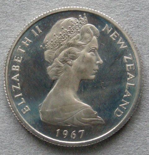 New Zealand. Proof 5 cents, 1967, commemorating the introduction of decimal currency