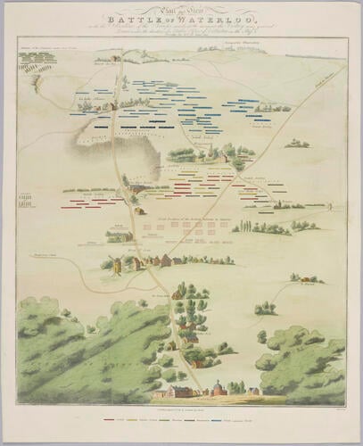 Map of the Battle of Waterloo, 1815 (Waterloo, Walloon Region, Belgium) 50°42'45