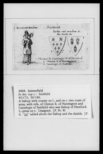 Figure and Coats of Arms in Stained Glass Windows at Snitterfield, Warwickshire