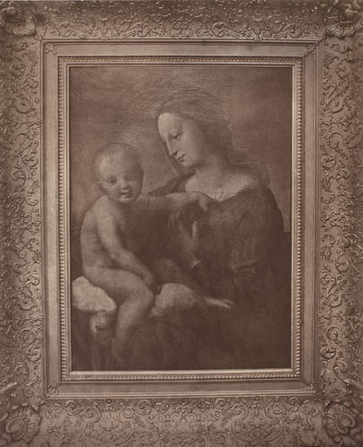 Photograph of a painting of the Madonna by Raphael Photograph of a painting of the Madonna by Raphael