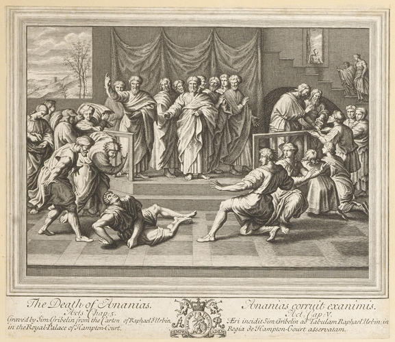 Master: Set of prints reproducing Raphael's Cartoons
Item: The Death of Ananias Master: Set of prints reproducing Raphael's Cartoons
Item: The Death of Ananias