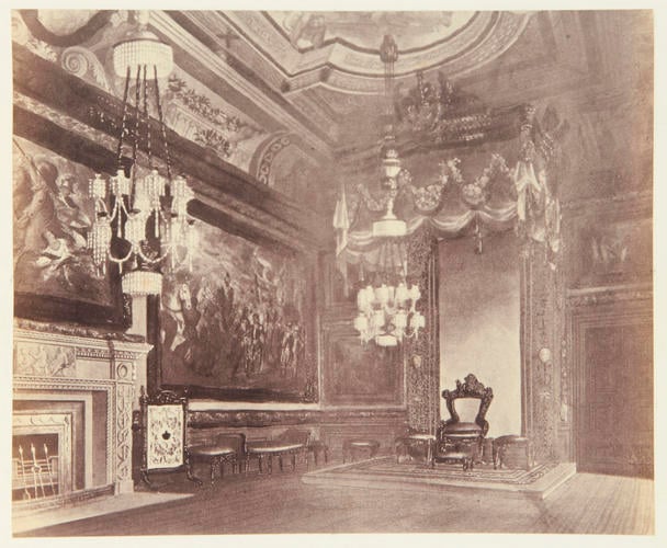 Part of present Throne Room, West end, as shewn in Pyne's Royal Residences, 1817, then called the King's Audience Chamber