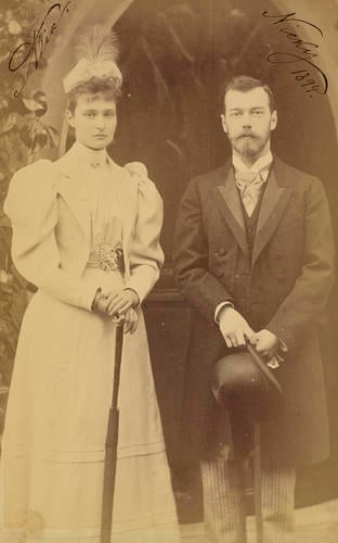 Nicholas II, Emperor of Russia, when Tsesarevich and Alexandra Feodorovna, Empress of Russia, when Princess Alix of Hesse Nicholas II, Emperor of Russia, when Tsesarevich and Alexandra Feodorovna, Empress of Russia, when Princess Alix of Hesse