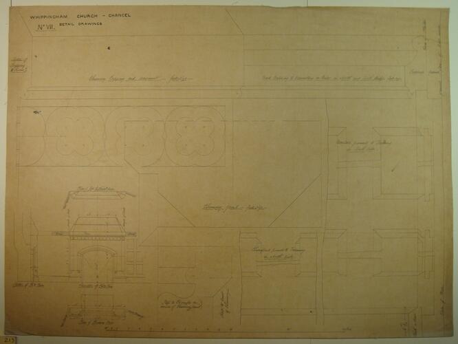 St Mildred's church, Whippingham: chancel detail drawing no. 7 (I) St Mildred's church, Whippingham: chancel detail drawing no. 7 (I)