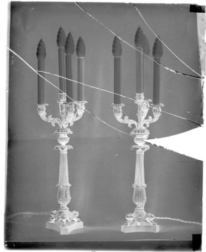 Glass plate negative of Candelabra no 98 Glass plate negative of Candelabra no 98