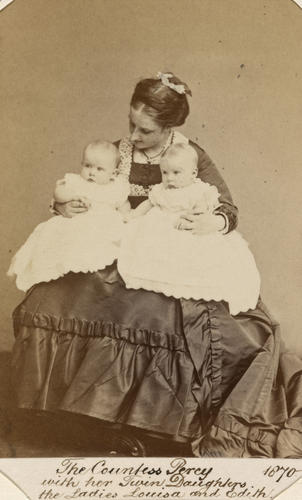 The Countess Percy with her twin daughters, the Ladies Louisa and Edith