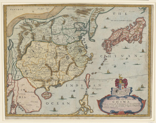 A New Mapp of y Empire of CHINA. . . Together w. th the adjacent Isles of Iapon or Niphon. .