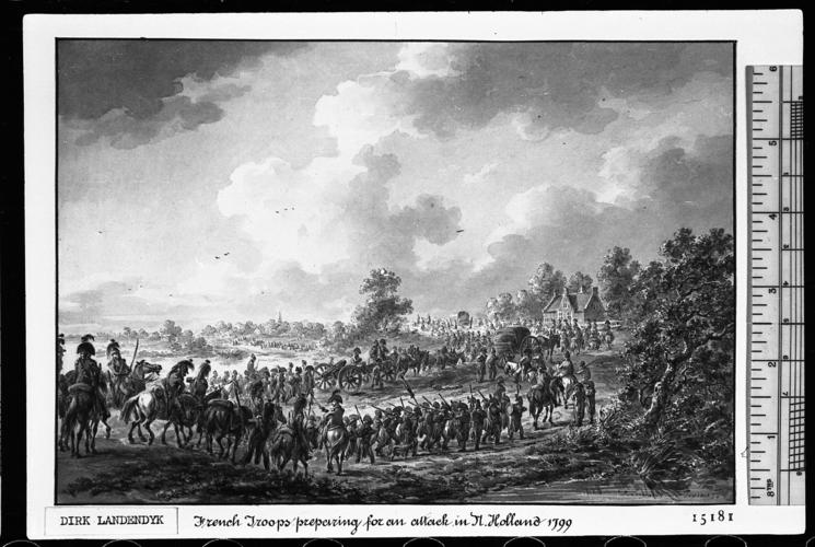 French Troops preparing for an attack in North Holland. 1799 French Troops preparing for an attack in North Holland. 1799