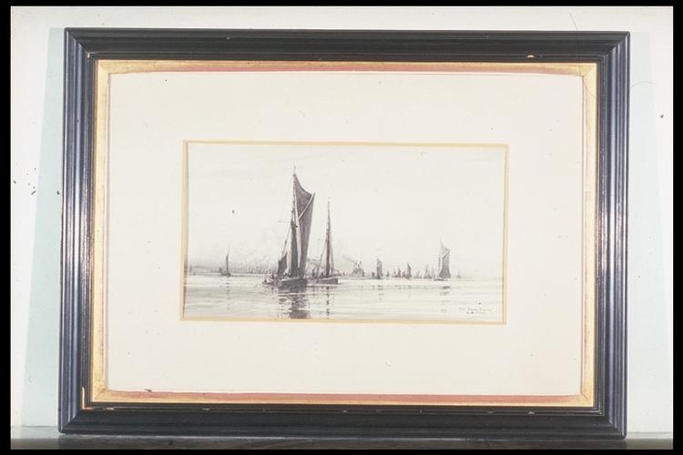 Thames barges and other shipping on the Lower Thames