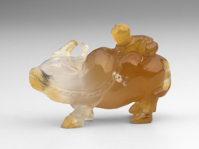 Buffalo and figure