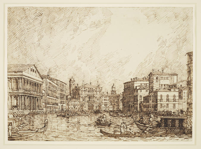 Venice: The lower bend of the Grand Canal, looking north