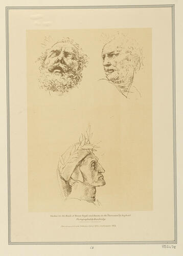 The heads of Homer, Dante and another poet