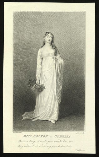 Miss Bolton as Ophelia