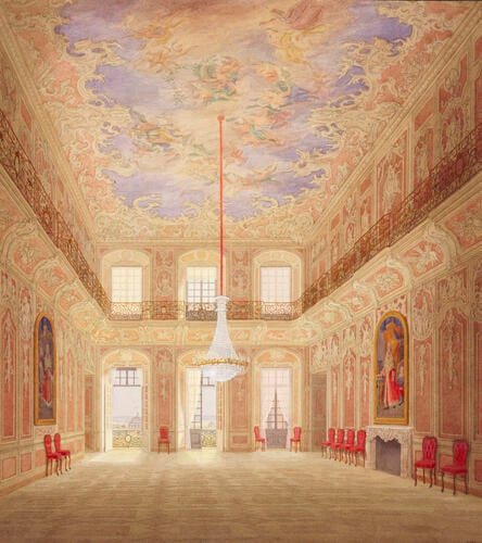 Views of Schloss Brühl: Music room or Speisesaal Views of Schloss Brühl: Music room or Speisesaal